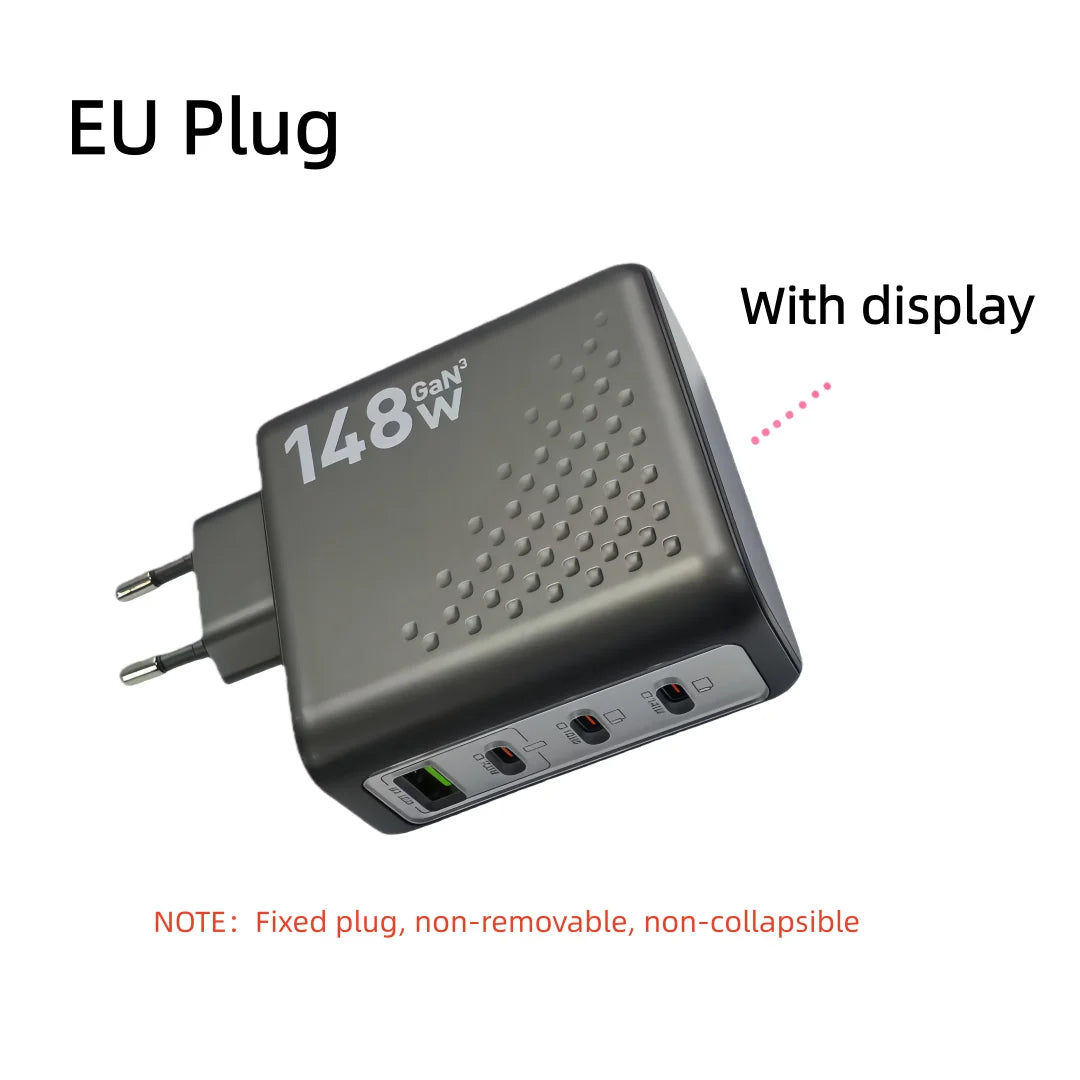New 140W Multi-Port GaN Charger PD3.1 3C1A Super Fast Charging Head Compact Portable for Mobile Phones