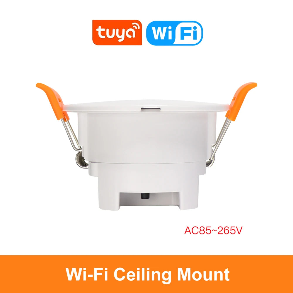 Tuya ZigBee 24G MmWave Radar Human Presence Sensor Luminance/Distance Small Motion Detection More Accurate Ceiling Mount Sensor