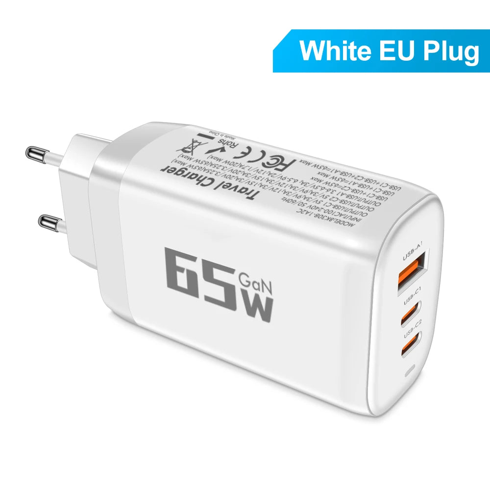 85W GaN USB Type C Charger QC3.0 Quick Charge PPS PD 65W 30W Fast Charging For iPhone 15 14 Pro MacBook Laptop Ipad Samsung