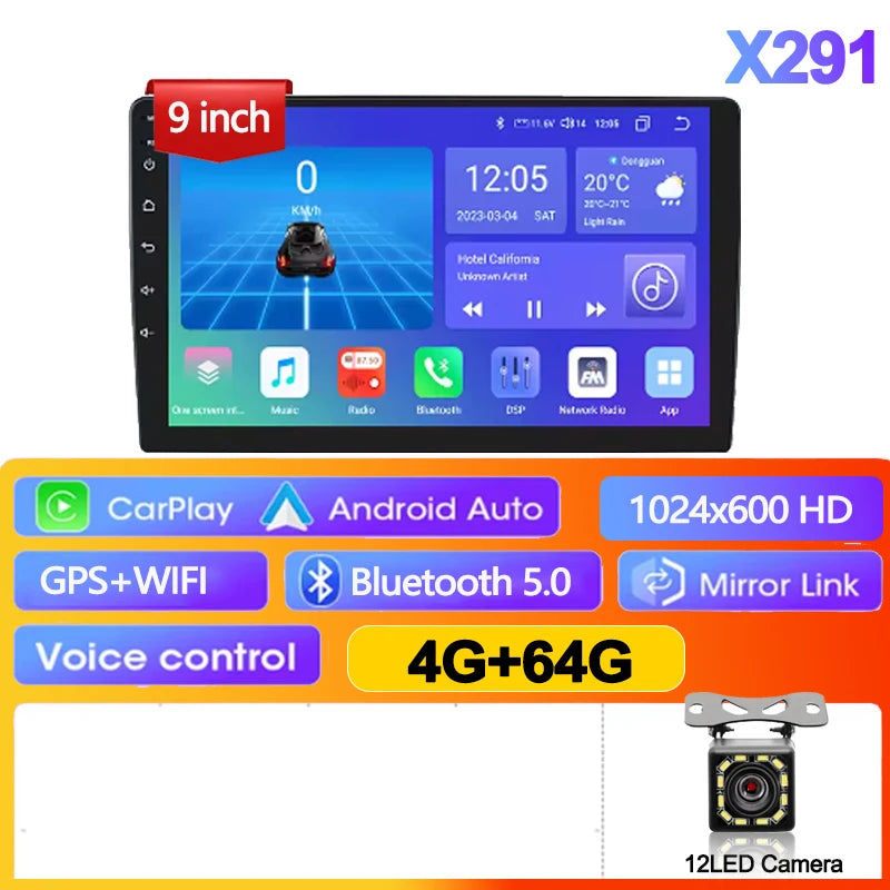 7/9/10 Inch Universal Android 13 Car Radio 64G Autoradio Android 2 Din Car Radio GPS BT Central Multimedia Smart Car Systems