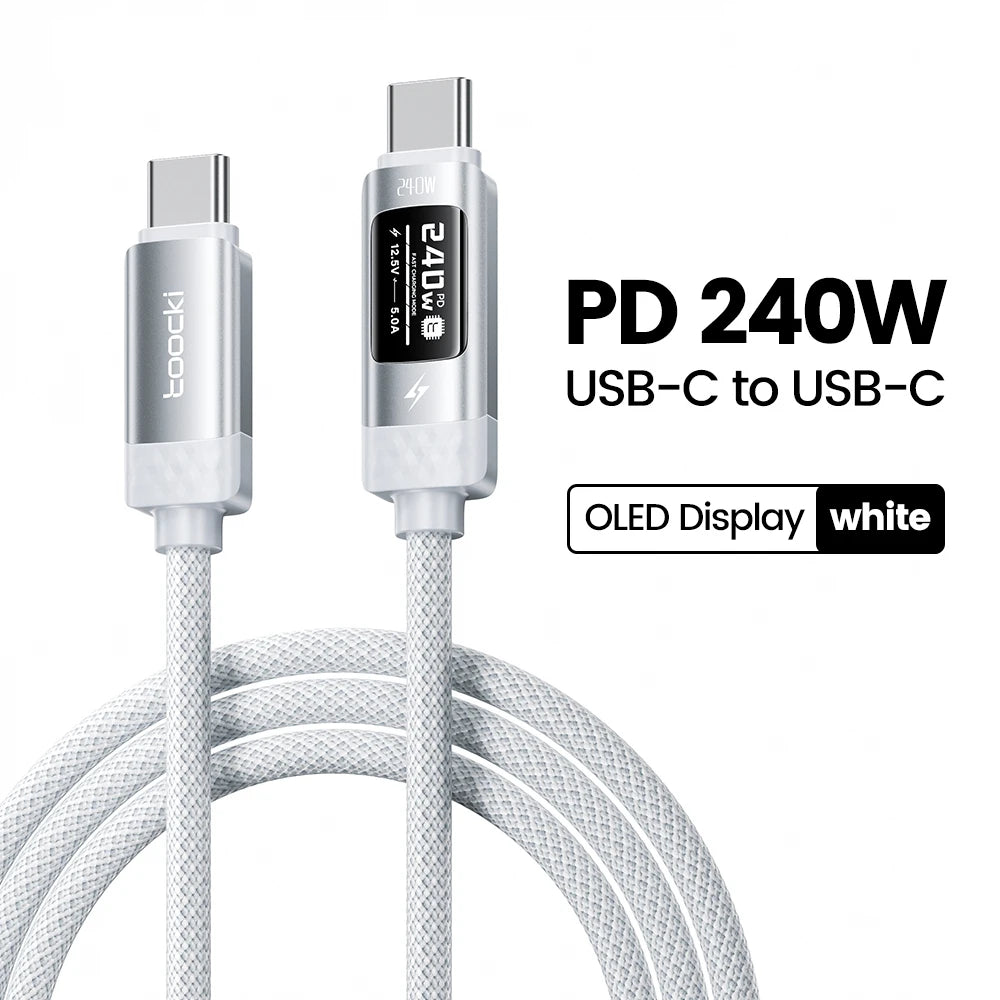 Toocki X111 240W USB C Cable Fast Charging PD3.1 OLED Digital Display Type C to Type C Cable For Macbook iPhone 17 Samsung S25