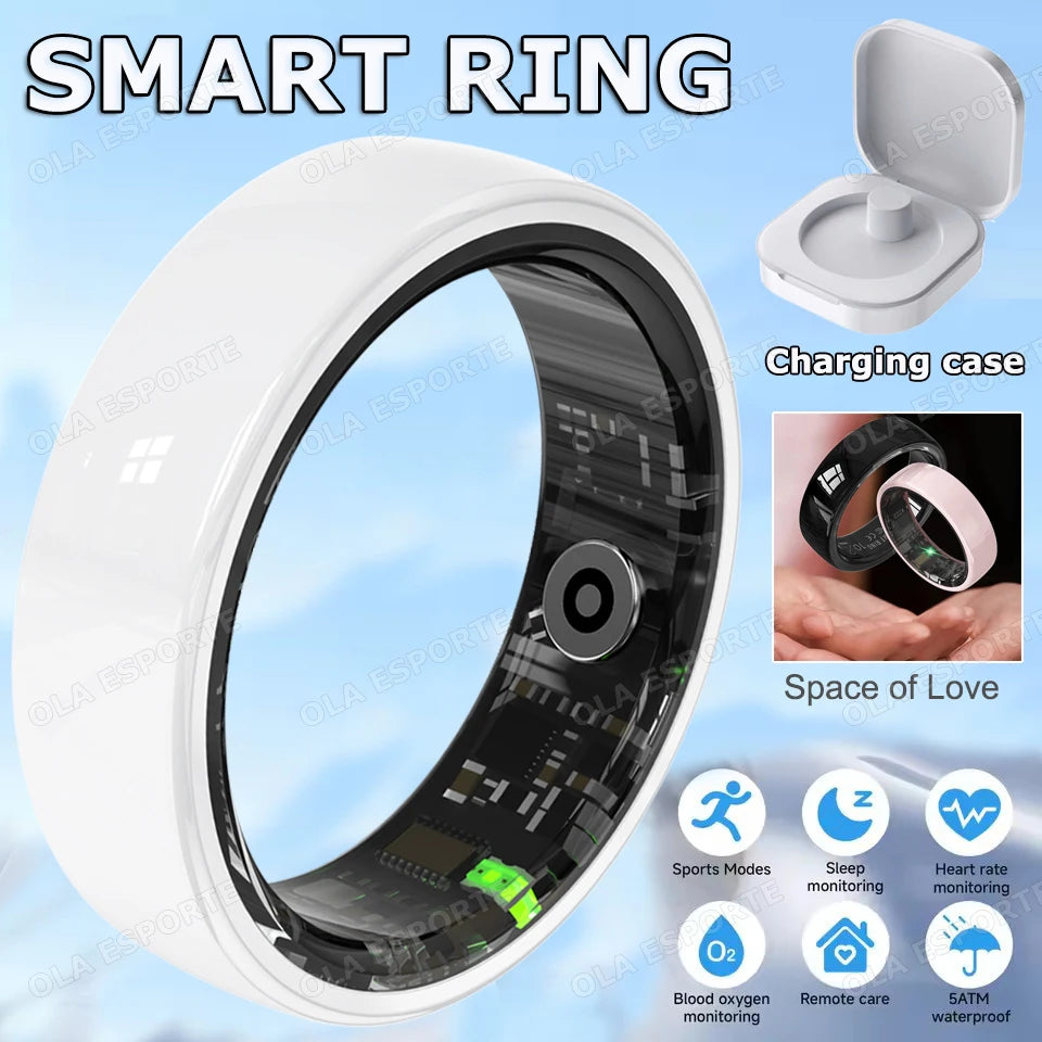 Smart Couple Ring Bluetooth Connection Multiple Sports Modes Pedometer Fitness Rings Heart Rate Sleep Monitoring Waterproof HT30