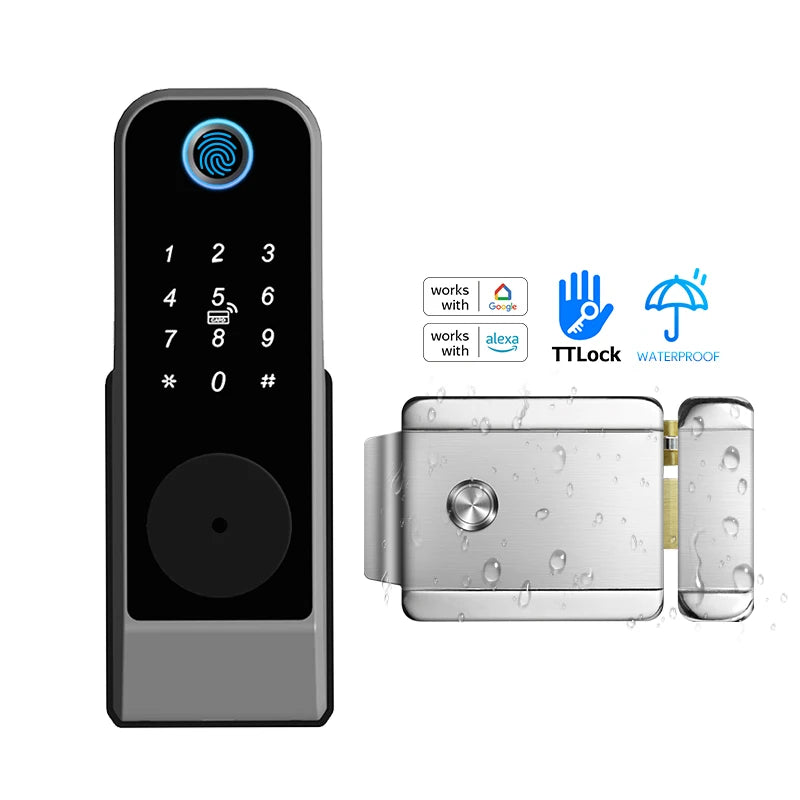 Fingerprint Lock Waterproof Tuya Wifi Remote Control Bluetooth TTLock App Mechanical Electronic Smart Door Lock for Home