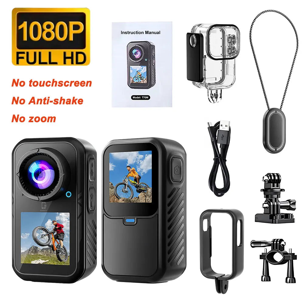 5K Thumb Sports Camera Anti-shake Action Camera 5X ZOOM Touchscreen Vlog Body Cam Outdoor Pocket Cam Bicycle Video Recorder