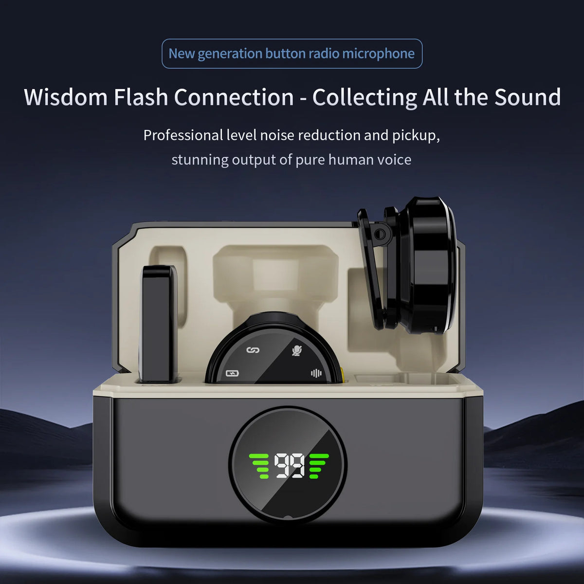 Wireless Lavalier Microphone for Phone iPhone Laptop Devices with Noise-canceling Function to Record Videos During Meetings Mic