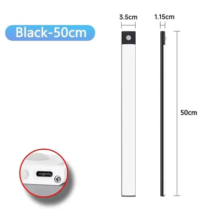 10/20/30/40/50cm 3 in 1 Under Cabinet Lights LED Motion Sensor Light for Cupboard Bedroom Wardrobe Closet Indoor Night Light