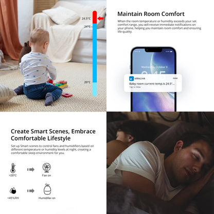 SONOFF SNZB-02P Zigbee Temperature and Humidity Sensor Smart Home Thermometer Detector Work with Alexa Google Home Smartthings
