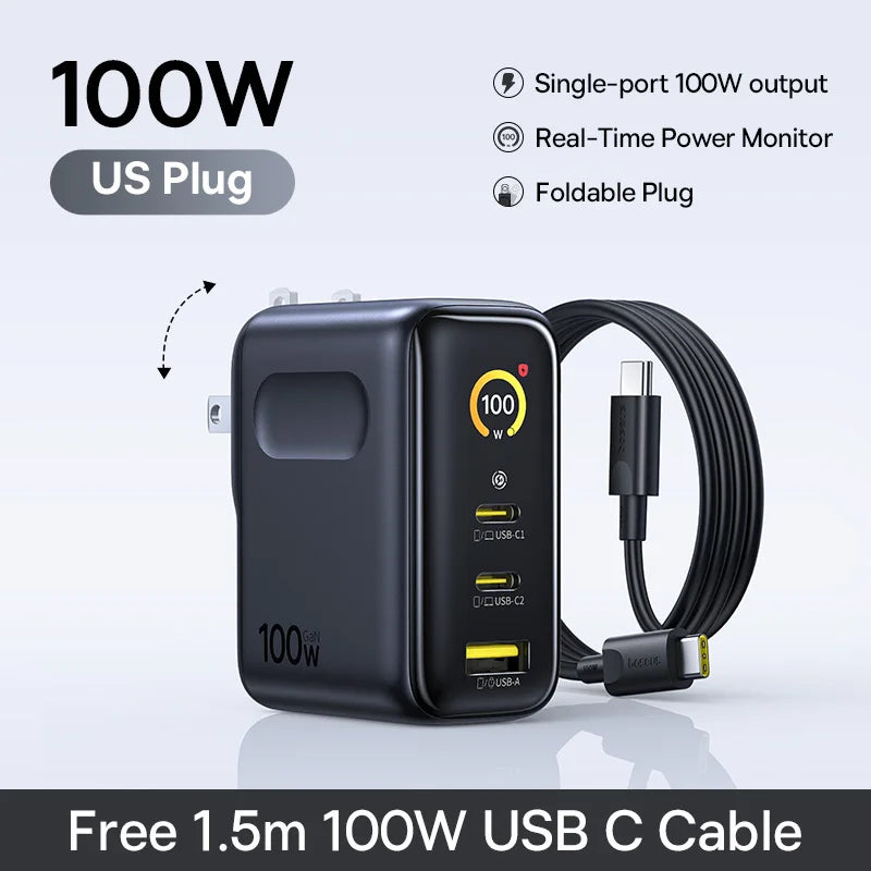 【New Sale】Baseus 100W Charger Fast Charger For iPhone 17 16 Xiaomi Samsung Laptop Tablet Charger PD Charger USB Phone Charger