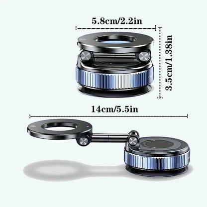 Upgraded Foldable Magnetic Car Phone Holder – N52 Magnet for Ultra-Strong Hold, 360° Rotatable, Dashboard Suction Cup, ABS