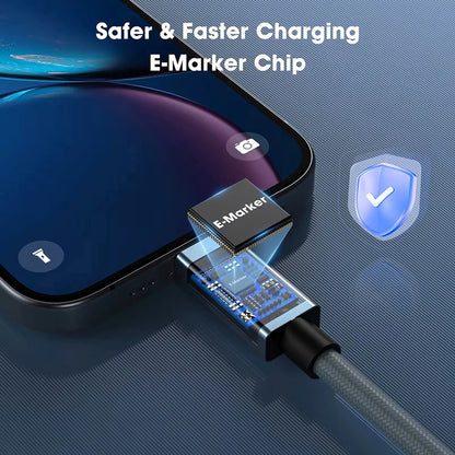 40Gbps Thunderbolt4 Type C 240W USB4 Fast Charging Cable 0.2m - 2m 3m Thunderbolt 3 USB C Data Transfer Cable 8K for MacBook Doc