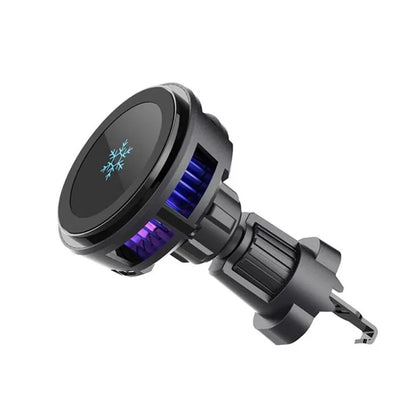 Ice Cooling Magnetic Wireless Car Charger Fast Charging Station for iPhone 17 16 15 14 13 Pro Max MacSafe Car Phone Holder Stand