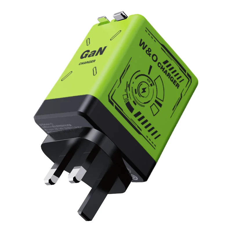 2026 New GaN 120W Fast Charger with Retractable Type-C Ligting Cable Portable Multi-Device Folding Adapter For iPhone Samsung
