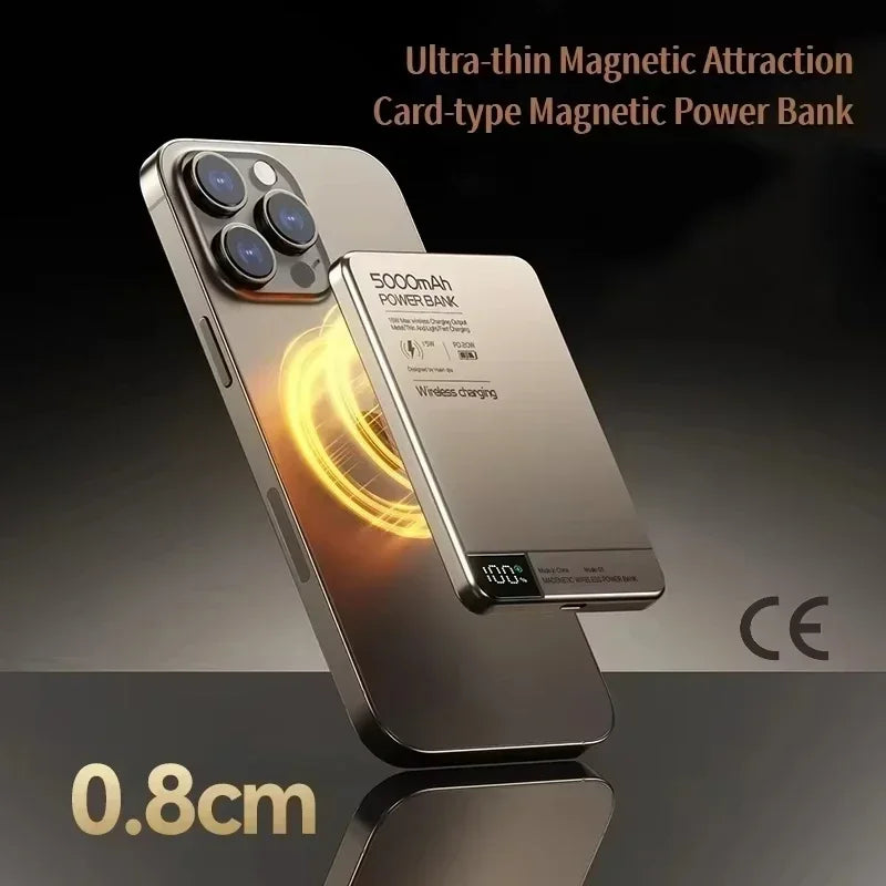 Lenovo 10000mah Ultra-thin Power Bank Magnetic Wireless Digital Display Fast Charging External Battery For Magsafe For Iphone