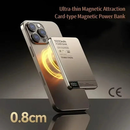 Lenovo 10000mah Ultra-thin Power Bank Magnetic Wireless Digital Display Fast Charging External Battery For Magsafe For Iphone