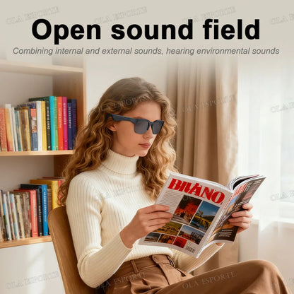 New Camera Control Smart Glasses Music Sunglasses Headphones Wireless Bluetooth Call Headset HIFI Audio glasses For Android HT30