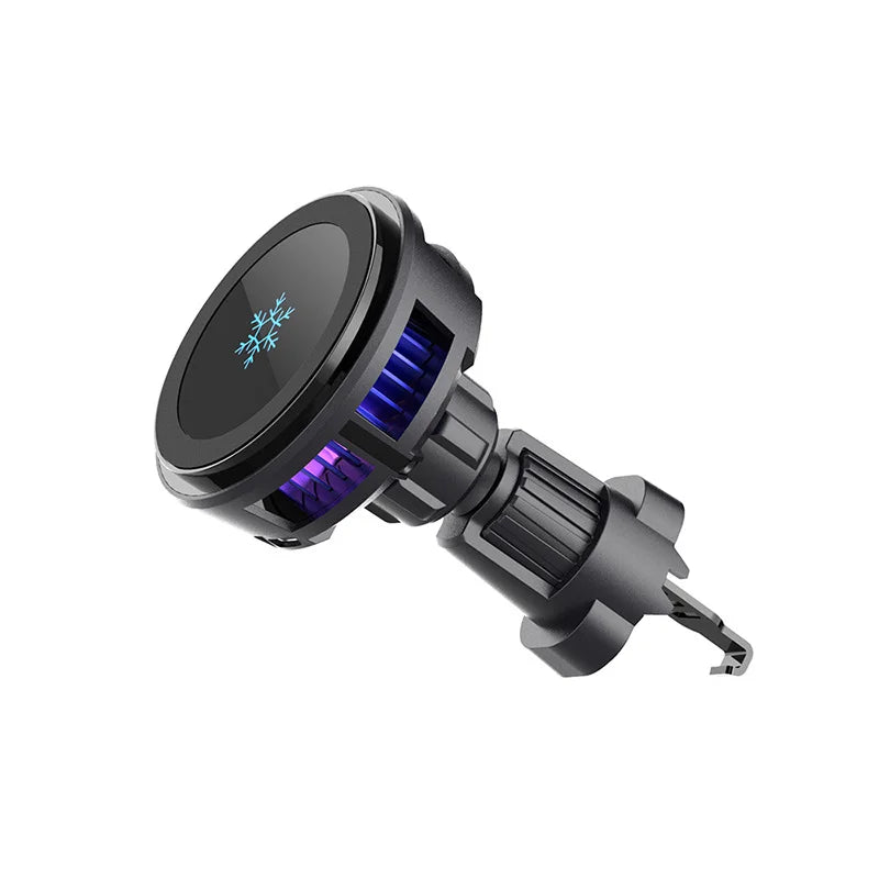 ice Cooling Magnetic Wireless Car Charger Stand for iPhone 16 15 14 13 12 Pro Max MacSafe Car Phone Holder Fast Charging Station