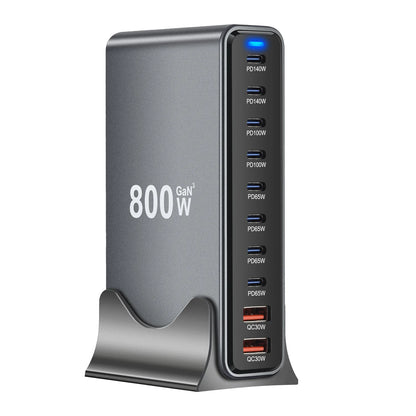 800w Charger GaN USB C Fast Desktop 10-port USB Type C PD3.1 Charger Fast Charging for iPhone 16 15 14 Samsung S24 Xiaomi Laptop