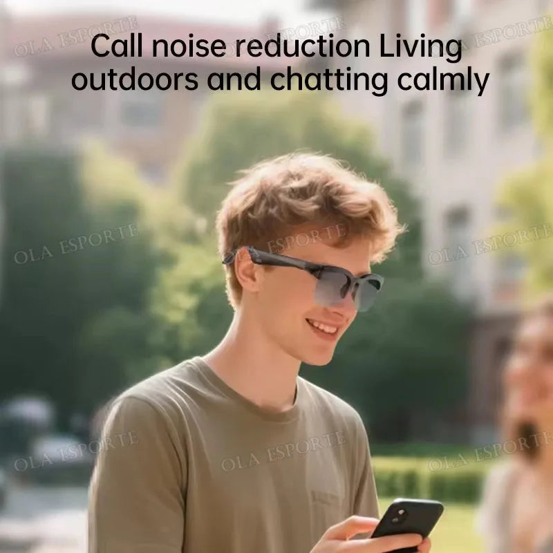 New Camera Control Smart Glasses Music Sunglasses Headphones Wireless Bluetooth Call Headset HIFI Audio glasses For Android HT30