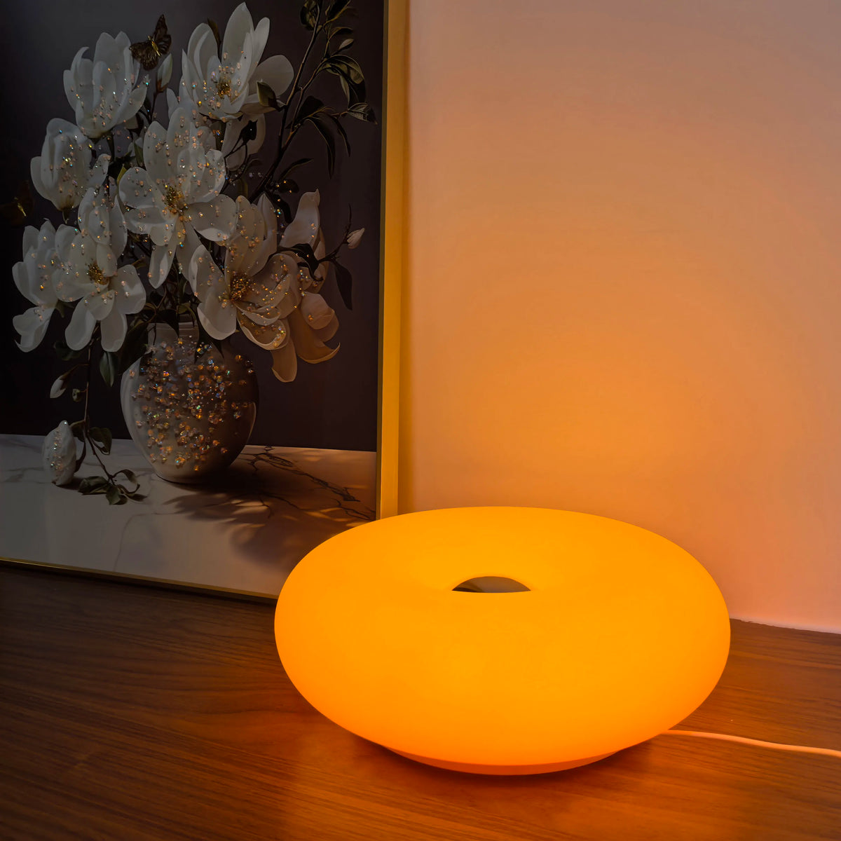 Bauhaus Table Lamp USB Plug Bedroom Bedside Lamp Living Room Dining Room Decoration Donut Ambient Light