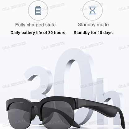 New Camera Control Smart Glasses Music Sunglasses Headphones Wireless Bluetooth Call Headset HIFI Audio glasses For Android HT30