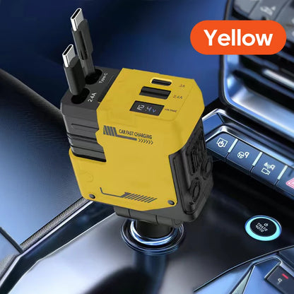 Elough 120W Car Charger Super Fast Flash Charge USB/Type C Multi Port Charger 4 in 1 Expansion Cable