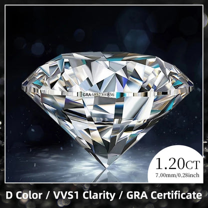 1 round moissanite cut with 8 hearts and 8 arrows, D color, VVS1 clarity, 0.1 carat-5 carat, suitable for making inlaid pendant
