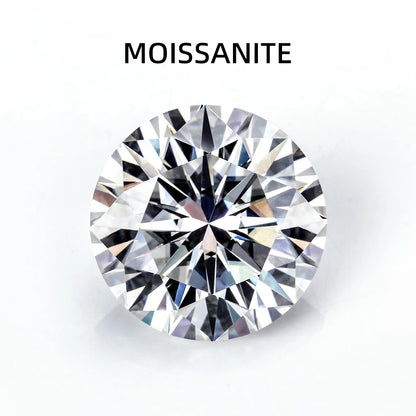 1 round moissanite cut with 8 hearts and 8 arrows, D color, VVS1 clarity, 0.1 carat-5 carat, suitable for making inlaid pendant