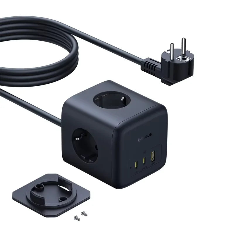 Baseus 67W GaN Fast Charger Power Strip 3AC 3680W Outlet USB-C Fast Charging Desktop Station For Laptop iPhone Samsung Xiaomi