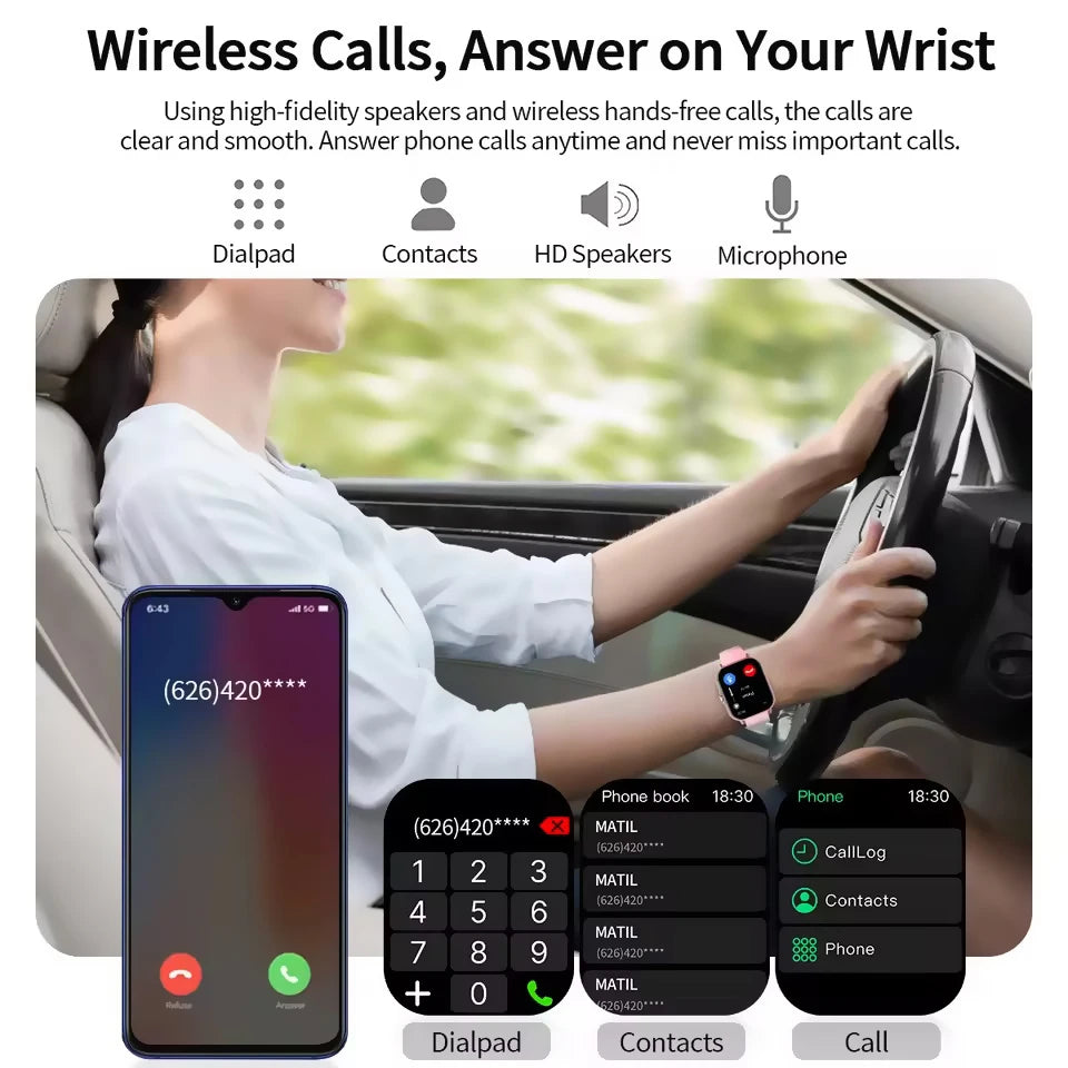 2026 Smart Watch Android IOS Phone 1.83 Inch Color Screen Bluetooth Answer Call Fitness Watches Tracker Smartwatch Women Men New