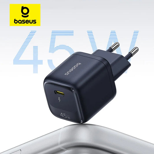 Baseus 45W GaN Charger Phone Charger For iPhone 17 16 15 14 13 Pro Max USB C Charger Support PD QC PPS Fast Charging For Laptop