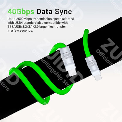 Liquid Silicone USB4 40Gbps Type C to C Data Cable PD3.1 240W Fast Charging 8K@60Hz Cable for iPhone 15 16 MacBook Pro Samsung