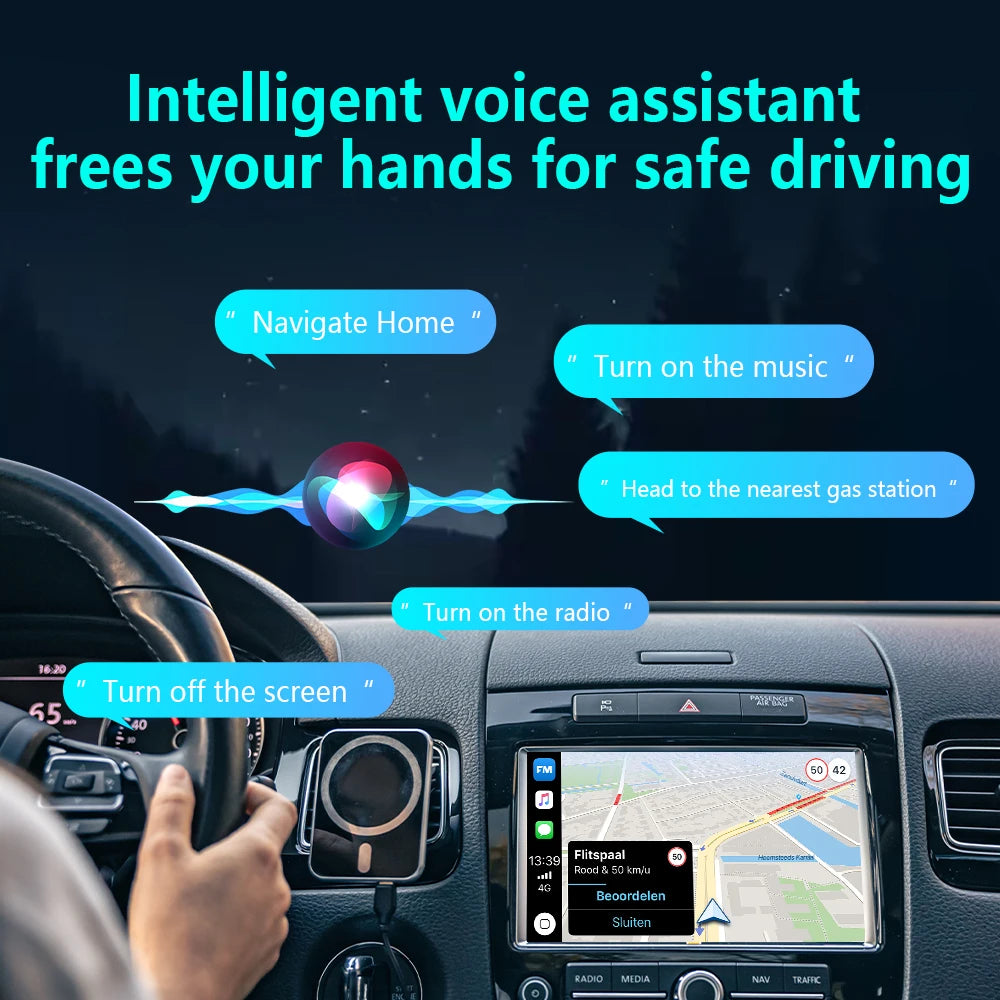 2026 Upgrade 4 in 1 Wireless Carplay Dongle Android Auto Adapter Mirror Link Screen Plug & Play Bluetooth for Apple and Android