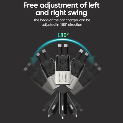 Elough 120W Car Charger Super Fast Flash Charge USB/Type C Multi Port Charger 4 in 1 Expansion Cable