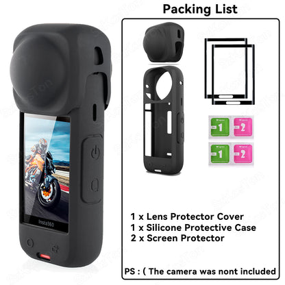 For Insta360 X5 X4 Lens Guards + Storage Bag + Screen Protector Film for Insta 360 X4 X5 Lens Protector Anti-scratch Accessory