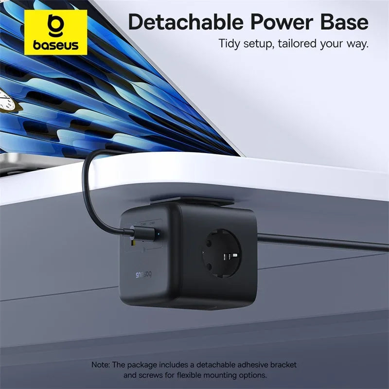 Baseus 67W GaN Fast Charger Power Strip 3AC 3680W Outlet USB-C Fast Charging Desktop Station For Laptop iPhone Samsung Xiaomi