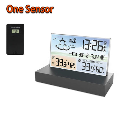 Multifunctional Digital Weather Station Weather Forecast Alarm Clock Indoor Outdoor Temperature Sensor Humidity Meter Calendar