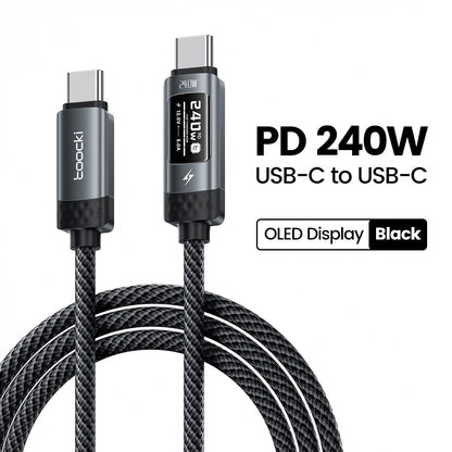 Toocki X111 240W USB C Cable Fast Charging PD3.1 OLED Digital Display Type C to Type C Cable For Macbook iPhone 17 Samsung S25