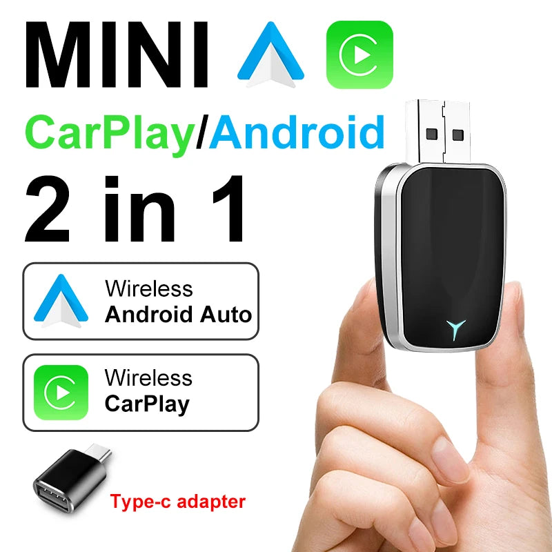 2026 New Wireless CarPlay Adapter 2-in-1 Wired to Wireless Dongle for Apple & Android Auto Universal for Nissan Wireless Adapter