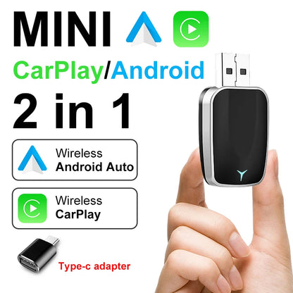 2026 New Wireless CarPlay Adapter 2-in-1 Wired to Wireless Dongle for Apple & Android Auto Universal for Nissan Wireless Adapter