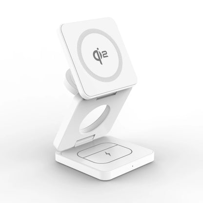 Qi2/Qi1 3 in 1 15W Magnetic Wireless Charger for Iphone 17 16 15 Fast Charging Folding for Apple Watch Airpods Wireless Charger