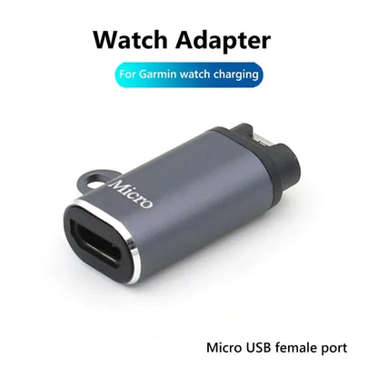 Type C/Micro/ios USB Charger Adapter For Garmin Fenix 7/6/5 Instinct 2S Venu 2 Plus EPIX forerunner 745 Watch Charging Converter