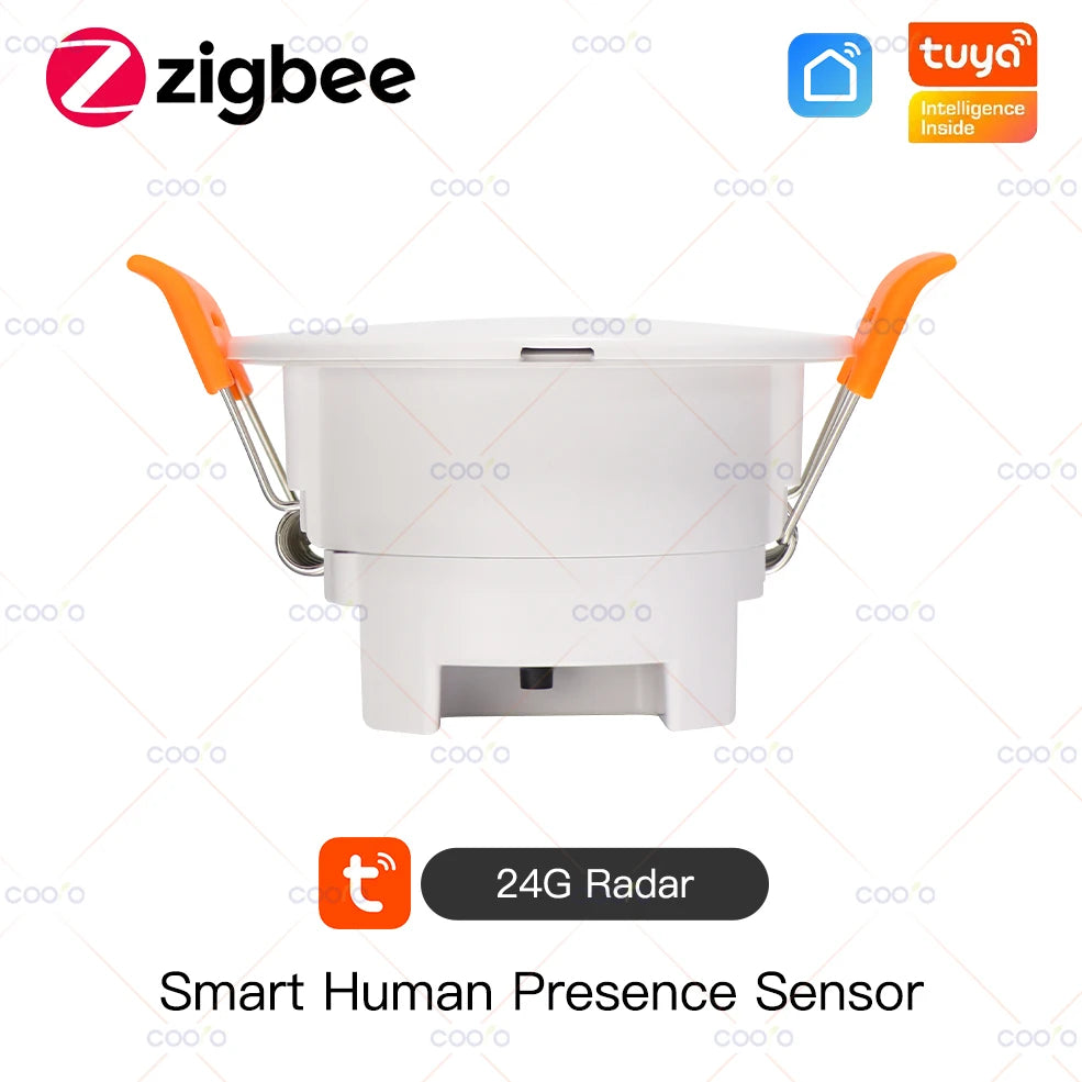 Tuya ZigBee 24G MmWave Radar Human Presence Sensor Luminance/Distance Small Motion Detection More Accurate Ceiling Mount Sensor