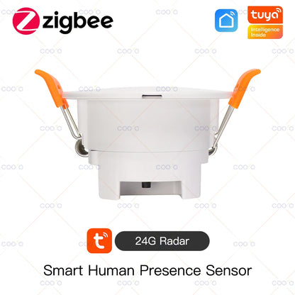 Tuya ZigBee 24G MmWave Radar Human Presence Sensor Luminance/Distance Small Motion Detection More Accurate Ceiling Mount Sensor