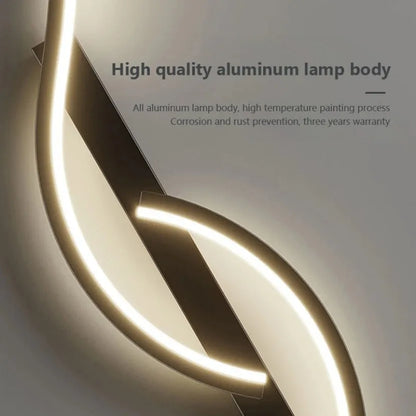 Long Strip LED Wall Lamp Modern Remote Control Dimming Living Roomdecor Wall Lamp Background Bedroom Bedside Home LED Lighting