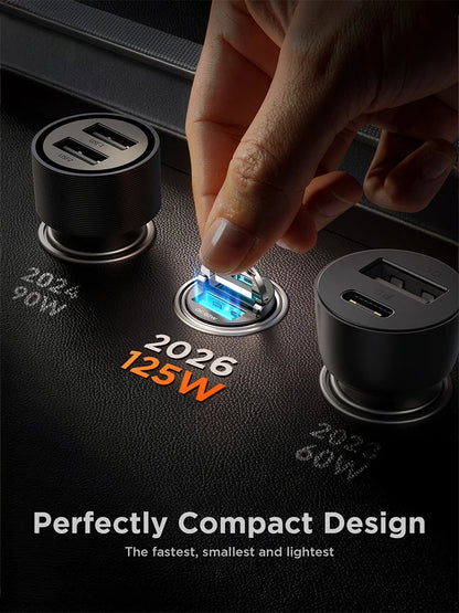 Joyroom 125W Car Charger AFC PPS QC PD Fast Charging For Tablets iPhone 17 16 15 14 Samsung Xiaomi HUAWEI Mini Car Phone Charger