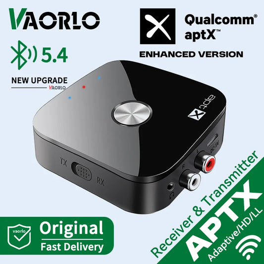 AptX-Adaptive/HD/LL Bluetooth 5.4 Audio Transmitter Receiver 3.5MM AUX Stereo RCA Music Wireless Adapter With MIC For Car TV PC