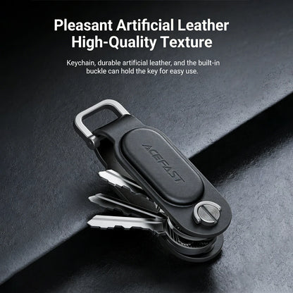 ACEFAST Anti Lost Tracking Locator Keychain For Apple Find My PU Leather Locate Suitcase Keys Bag Proactive Anti-Loss Function