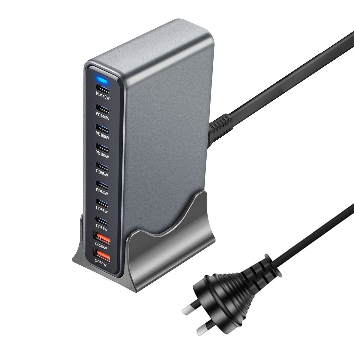 800w Charger GaN USB C Fast Desktop 10-port USB Type C PD3.1 Charger Fast Charging for iPhone 16 15 14 Samsung S24 Xiaomi Laptop