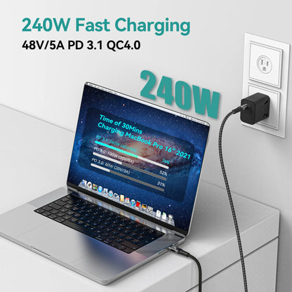 8K USB4 Type C Cable 40Gbps 240W PD3.1 QC4.0 For Samung Thunderbolt 4 Fast Charging Cable Thunderbolt3 USB C to C Data Transfer