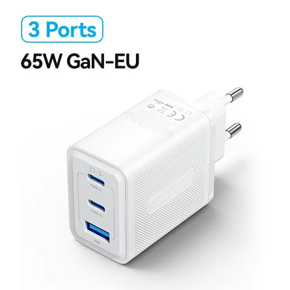 Vention 65W GaN Charger Quick Charge 4.0 3.0 Type C PD USB Charger Portable QC4.0 3.0 Fast Charger For Laptop IPhone 16 15 14 13